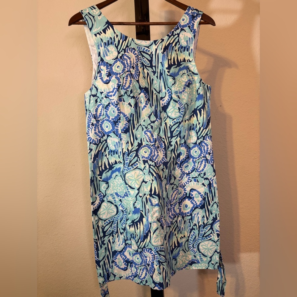 Lilly Pulitzer Blue and White Sleeveless Sundress Size 8 Classic Summer Print